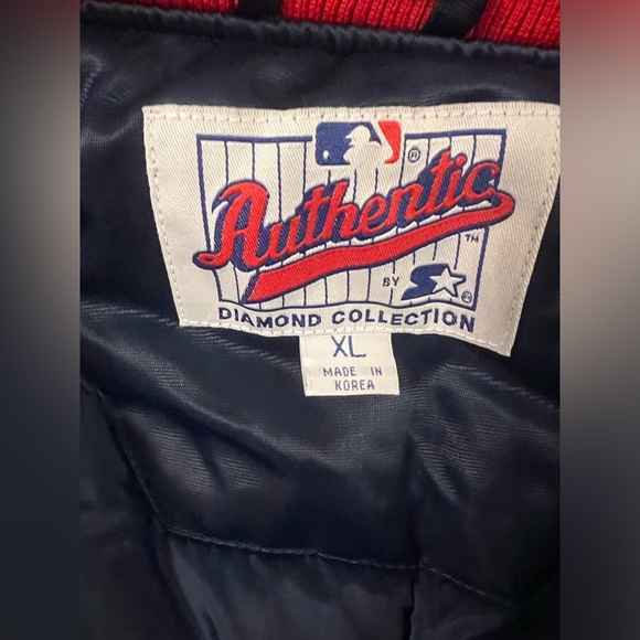 MLB Starter Diamond Collection Cleveland Indians Bomber Warm Satin Jacket XL‎ G7 - Picture 13 of 16